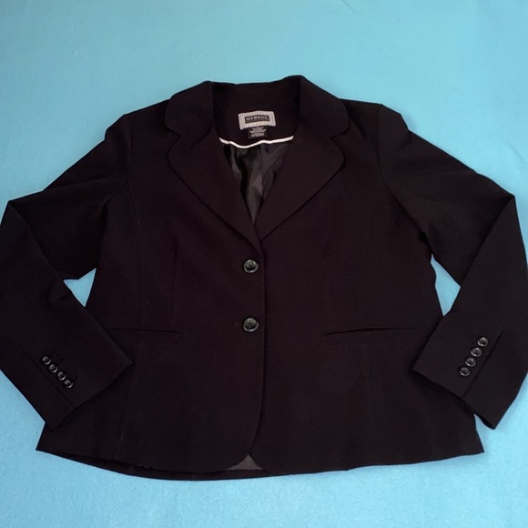 GEORGE black classic blazer coat jacket 2 button closure vintage NEW size 18 - Picture 2 of 15